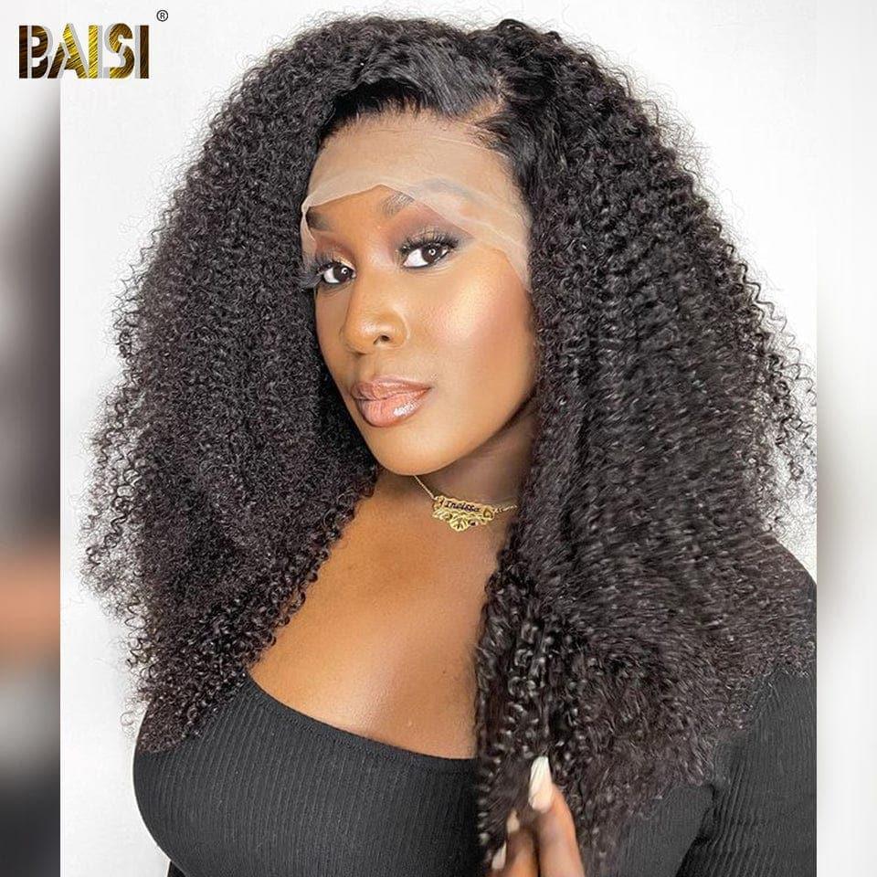 BAISI 13x4 Lace Frontal Perruque Afro Curl 20 pouce Vietnam Hair 300% densité en 100% Vrais Cheveux Humains