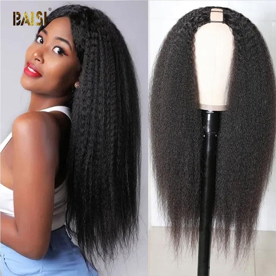 BAISI U PART PERRUQUE SANS LACE KINKY STRAIGHT