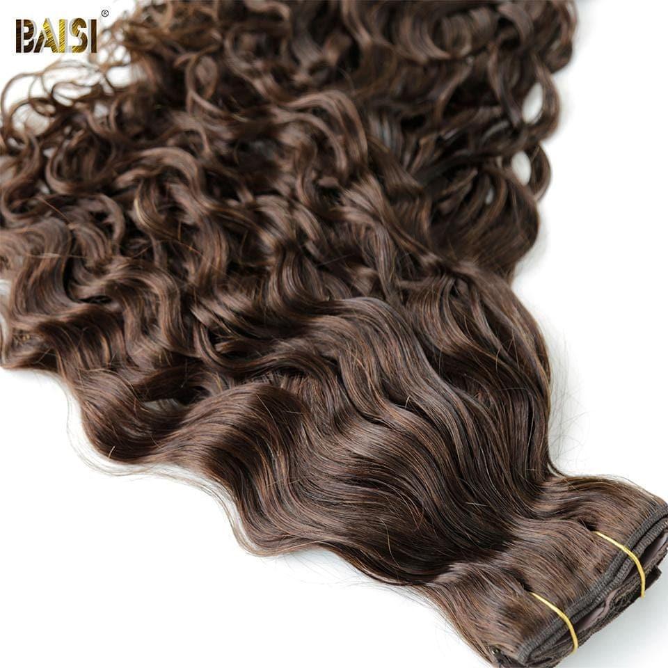 BAISI Extensions À Clips #4 Body Wave En 100% Cheveux Humains 8 Pièces et 120G Par Lot