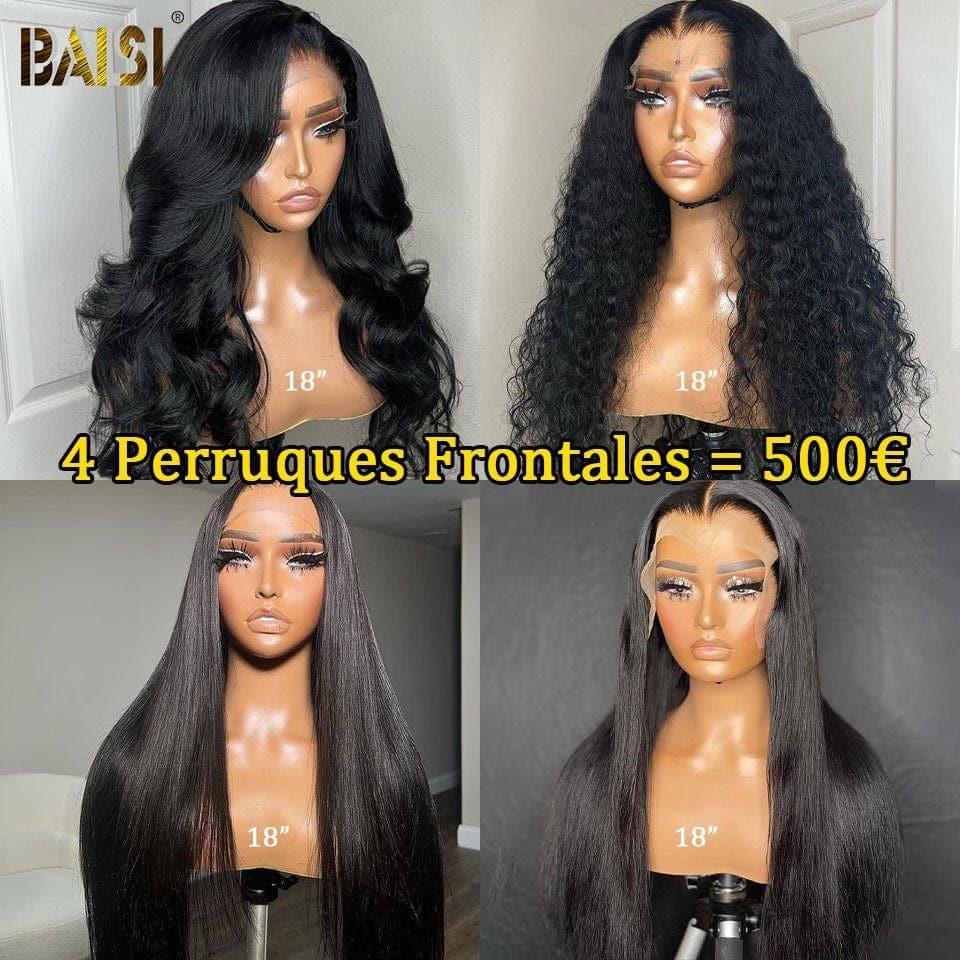 BAISI vente flash 3 Coiffures 149€ 4X4 Lisse 10 Pouces et 13X4 Lisse 4/27# 6 Pouces et pixie NOIR ou 4 perruques 13x4 Lace Frontal en 100% vrais cheveux humains 500 euro