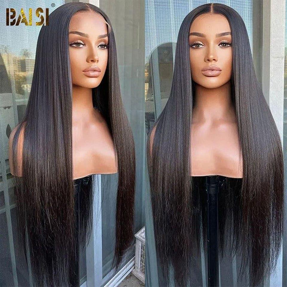 BAISI Bouclé Lisse 13x4 Densité 250% avec frontale Perruque de luxe haute de gamme plus de 10 ans d' utilisation Full Lace Perruques