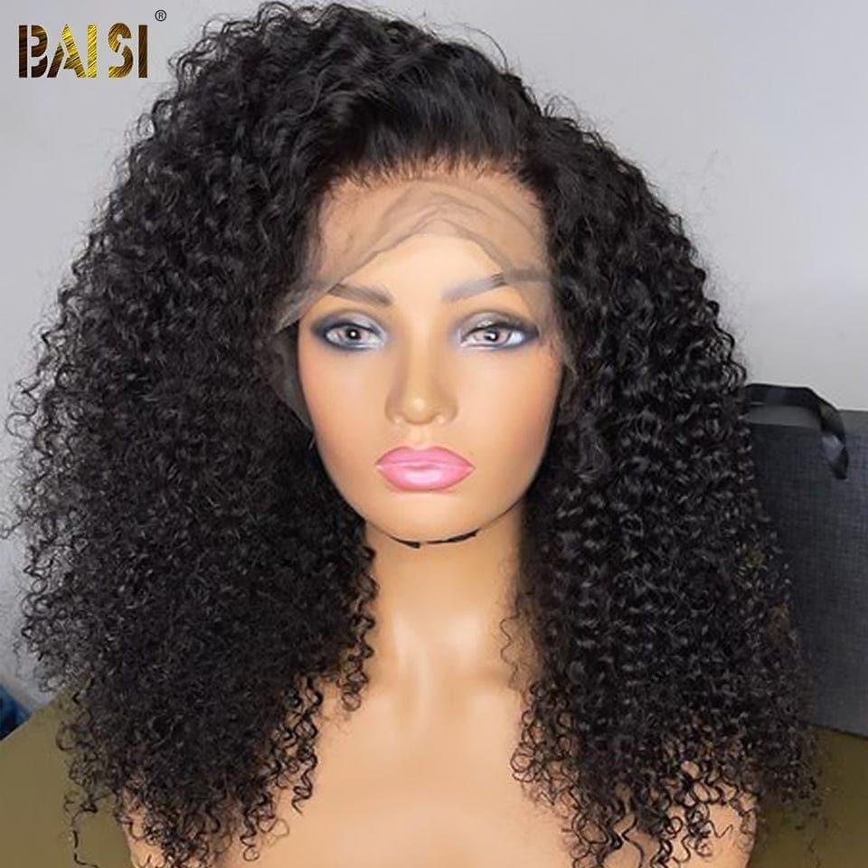 BAISI 13x4 Lace Frontal Perruque Afro Curl 20 pouce Vietnam Hair 300% densité en 100% Vrais Cheveux Humains