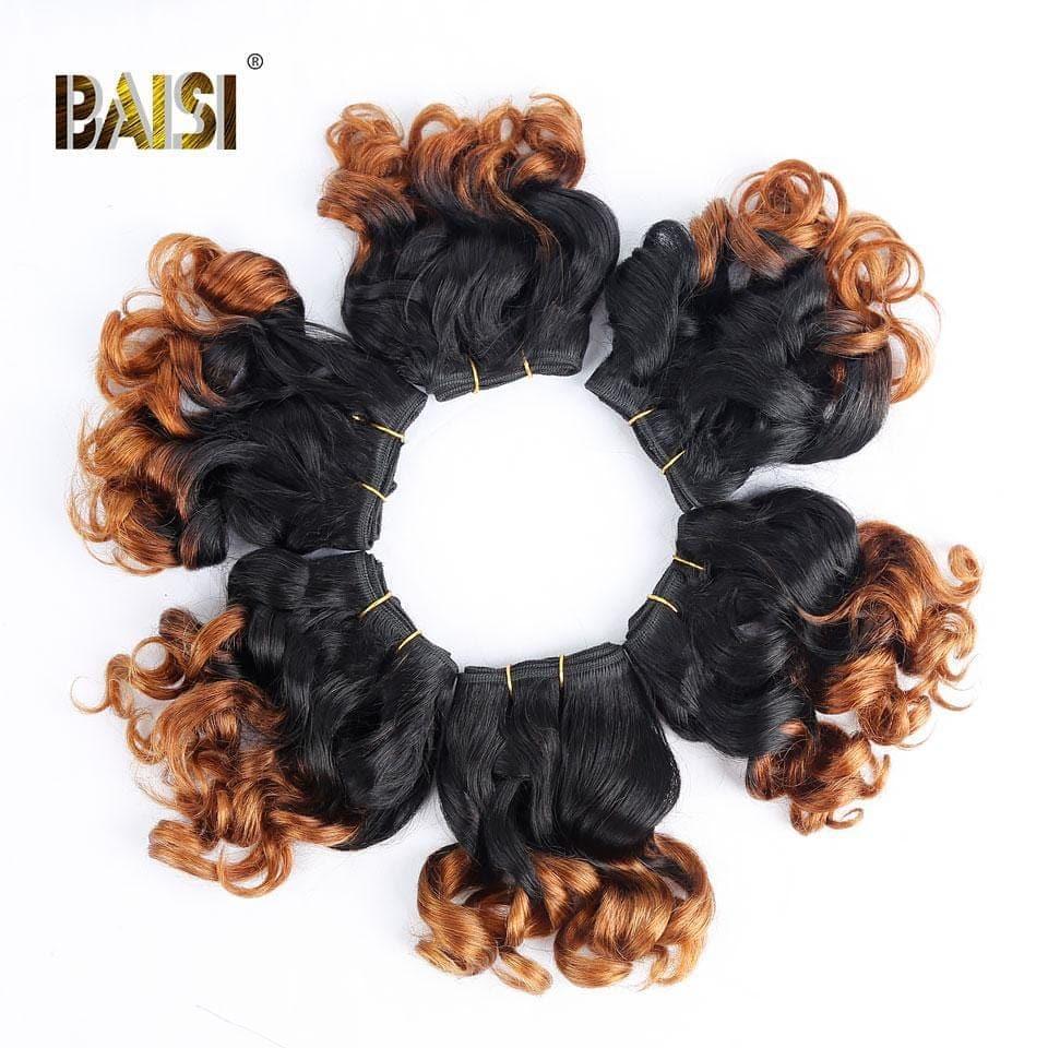 BAISI 8A Tissage Brésilien Cheveux Vierges Bouclé Noir 1B#30 1B#27 Water Wave 8-12 pouces
