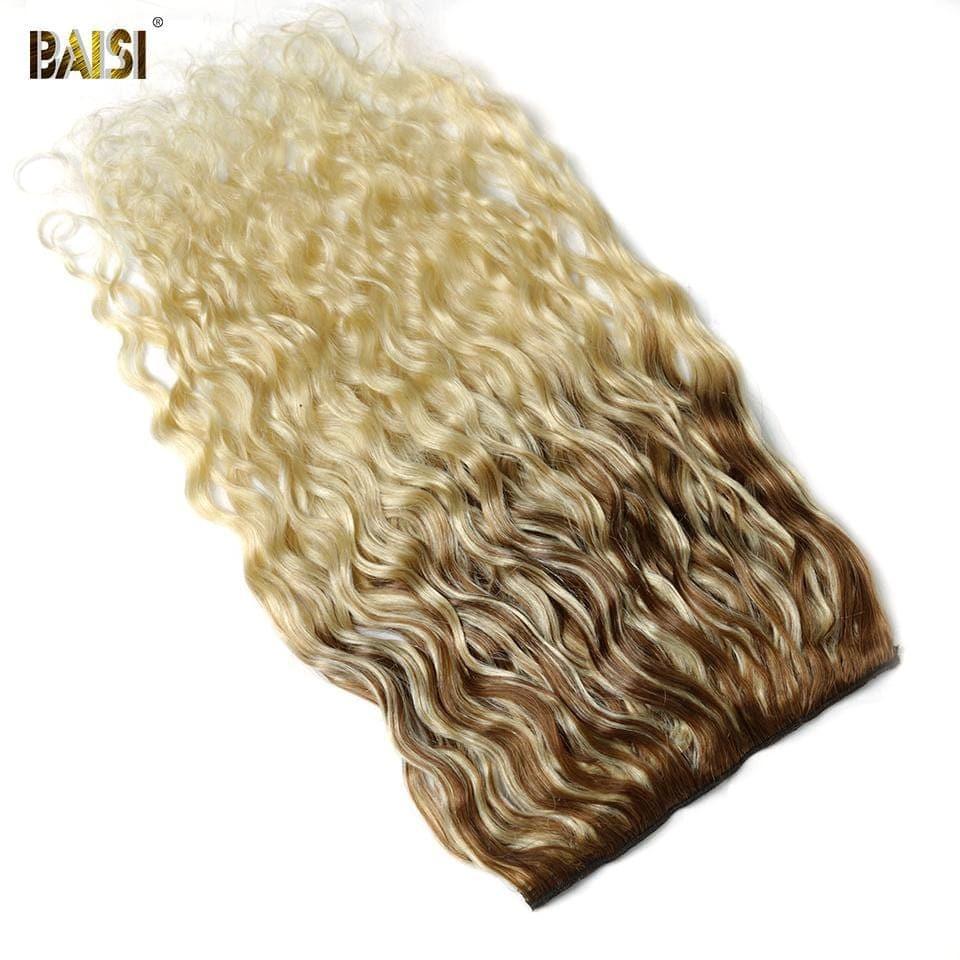 BAISI Extensions À Clips F-T#6-#613 Body Wave En 100% Cheveux Humains 8 Pièces et 120G Par Lot