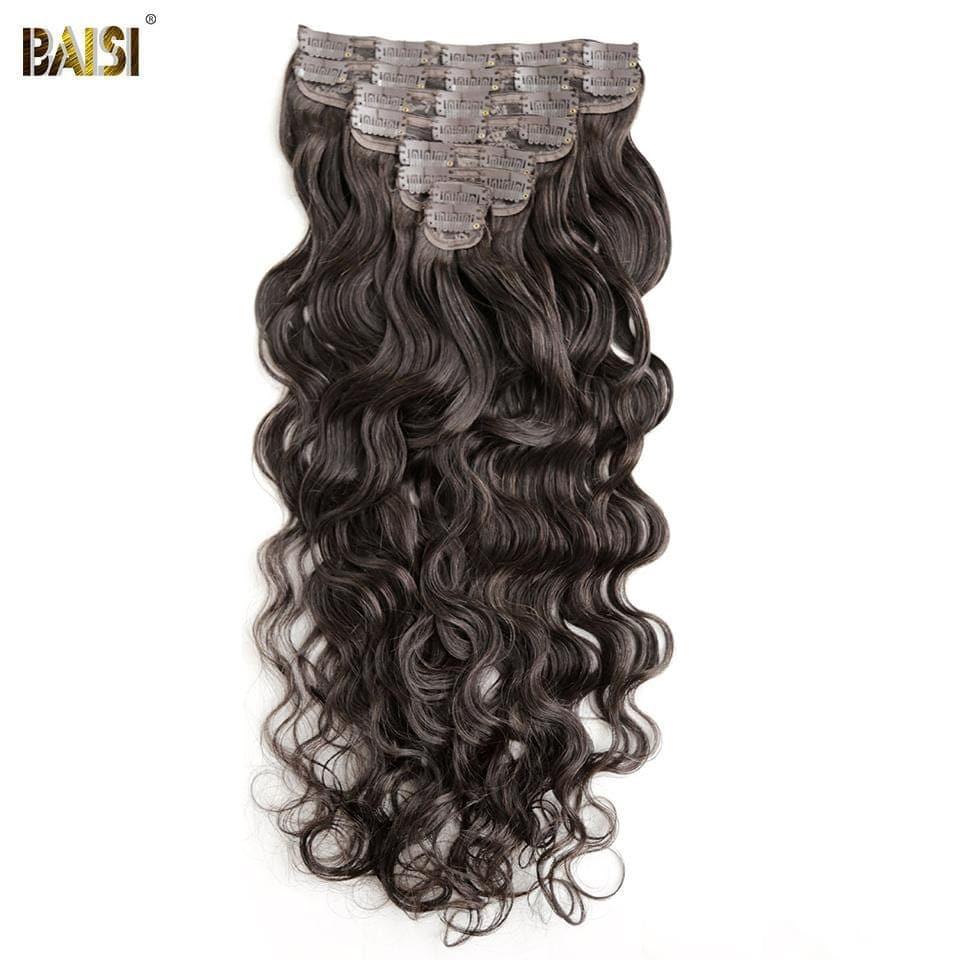 BAISI Extensions À Clips #2 Body Wave En 100% Cheveux Humains 8 Pièces et 120G Par Lot