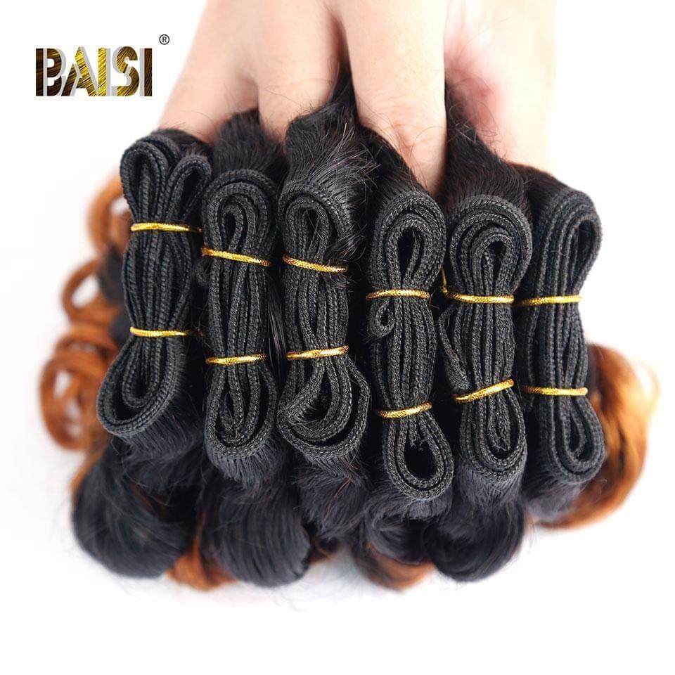 BAISI 8A Tissage Brésilien Cheveux Vierges Bouclé Noir 1B#30 1B#27 Water Wave 8-12 pouces