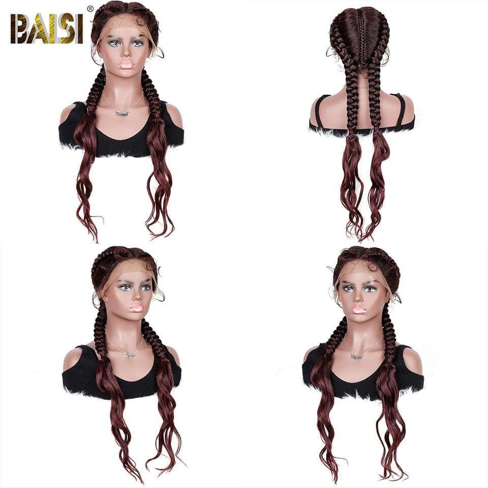 BAISI Compre 2 perucas no mínimo ao preço de fábrica do fornecedor Braided Wigs Longas Tranças Sintéticas Naturais (Não é Preciso Código)