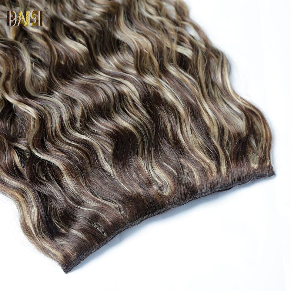 BAISI Extensions À Clips F#4-#27 Body Wave En 100% Cheveux Humains 8 Pièces et 120G Par Lot