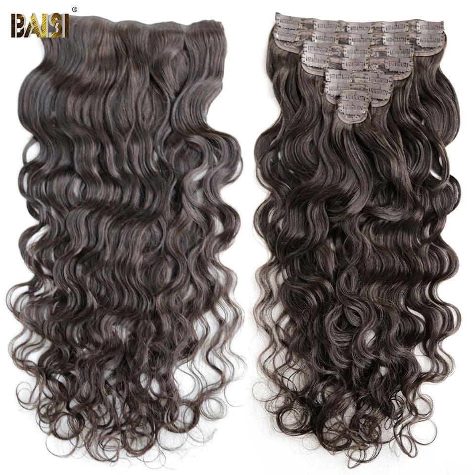 BAISI Extensions À Clips #2 Body Wave En 100% Cheveux Humains 8 Pièces et 120G Par Lot