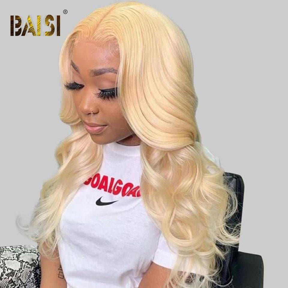BAISI #613 T-Part Lace Frontal Perruque Blonde Bouclée Body Wave Avec Transparent lace 13x1x6