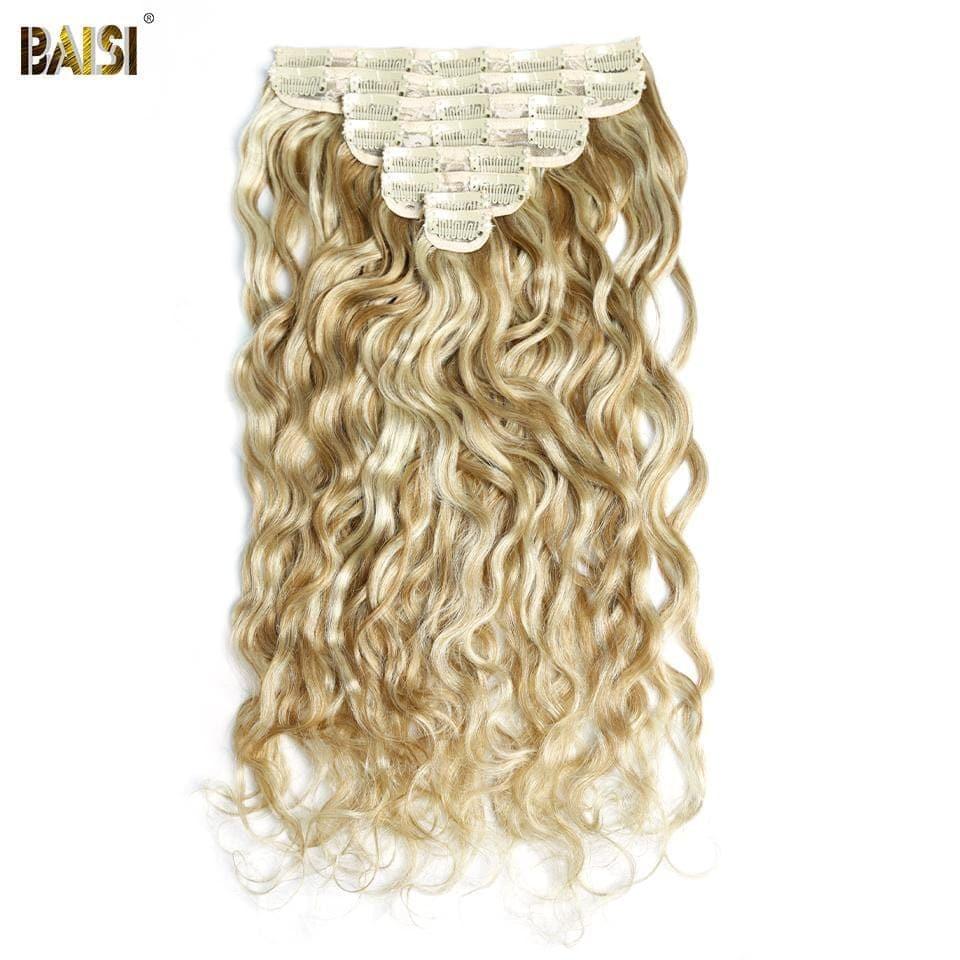 BAISI Extensions À Clips P#8-#613 Body Wave En 100% Cheveux Humains 8 Pièces et 120G Par Lot