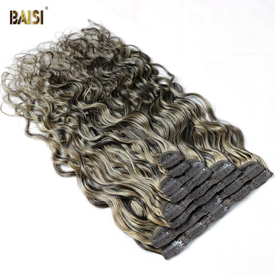 BAISI Extensões de clip T1B#4-#27 Body Wave em 100% cabelo humano 8 peças e 120 g por lote