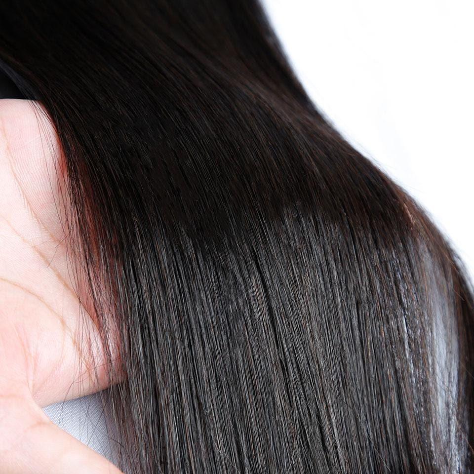 BAISI 4x4 Lace Closure Lisse Avec Les Petits Noeuds Blanchits