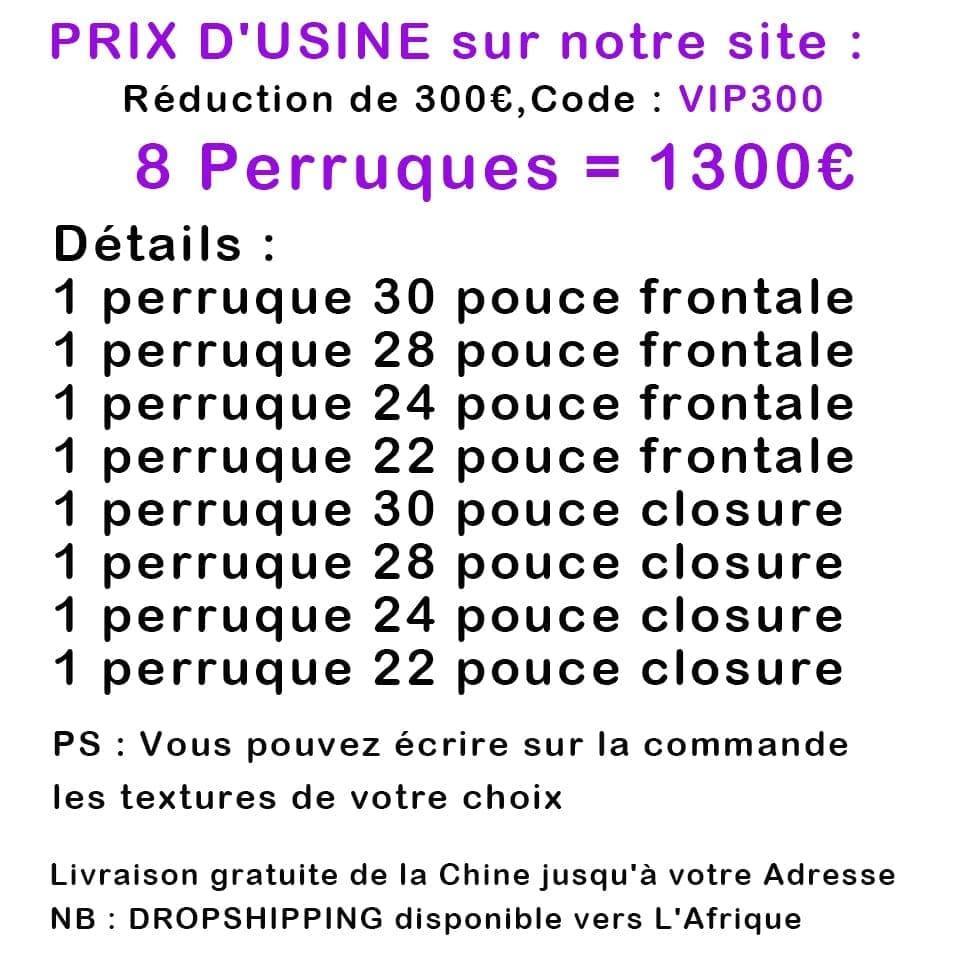 BAISI Lot De 8 Perruques Hyper Longue Lisse Avant 1300€ , Aujourd'hui 880€ En 100% Cheveux Humains 12A