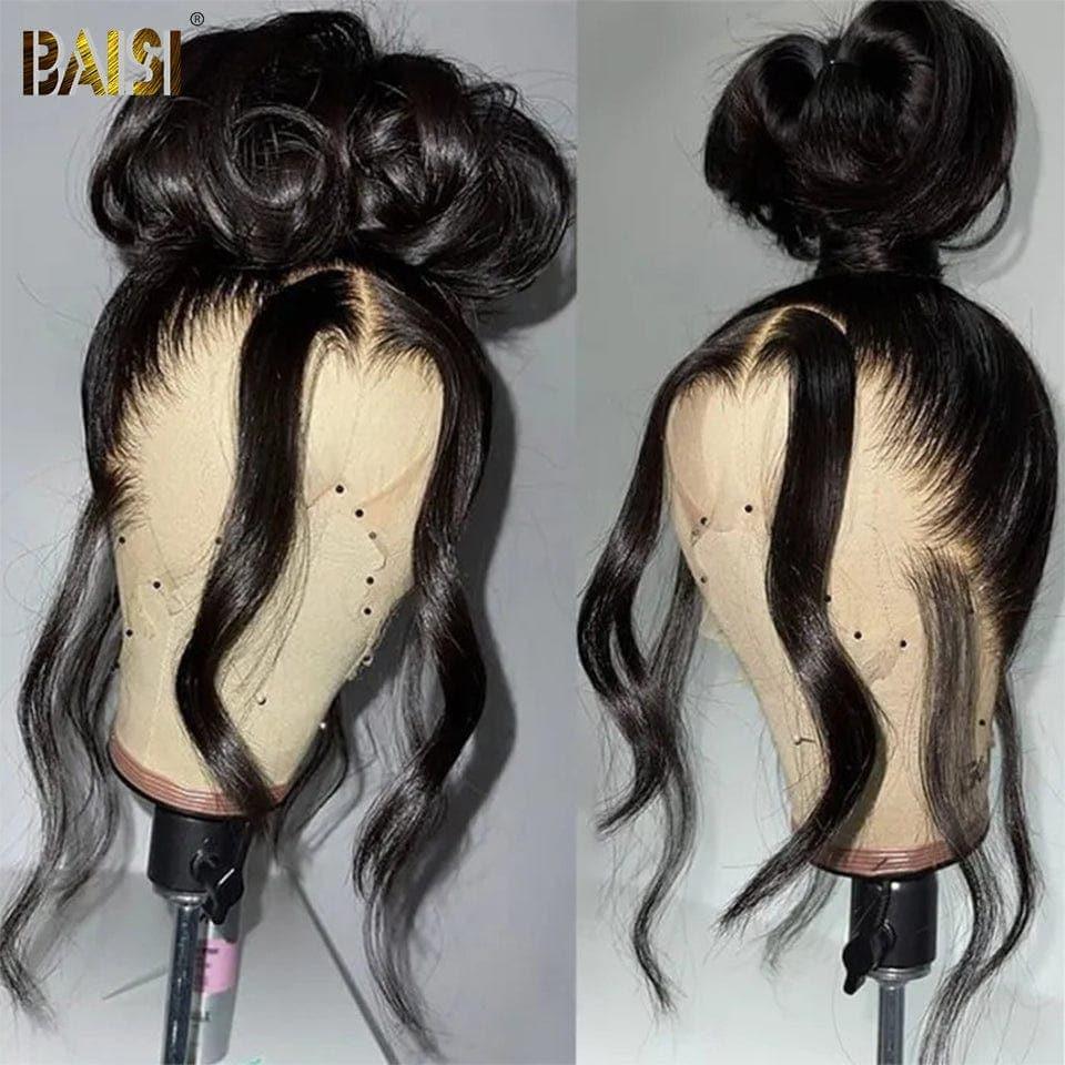 BAISI Bouclé Body Wave 13x4 Densité 250% avec frontale Perruque de luxe haute de gamme plus de 10 ans d' utilisation