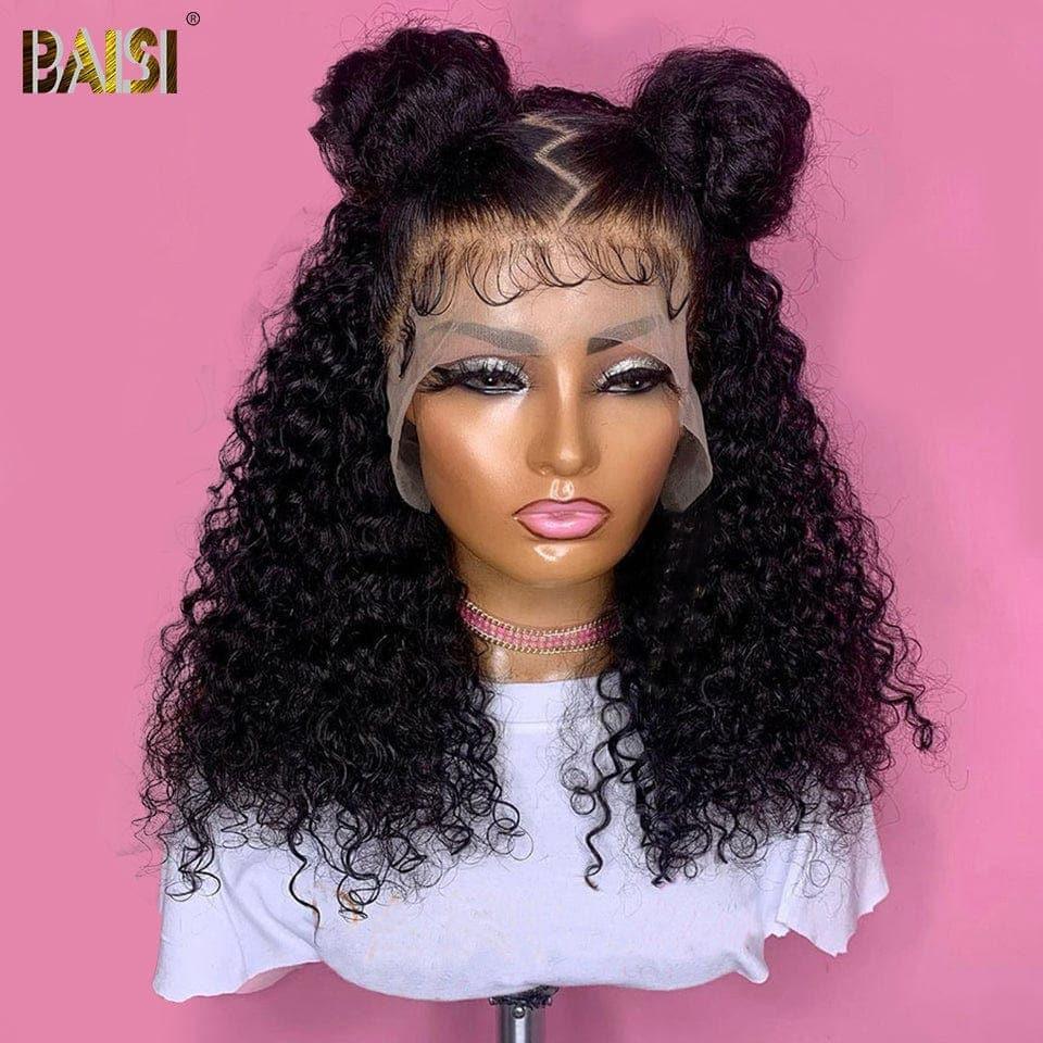 BAISI Achetez 2 perruques minimum au prix d'usine fournisseur en France TVA 0€ 48H arrivé 13x4 Lace Frontal Perruque BOB Curly Bob En 100% Cheveux Humains (Pas Besoin de Code)