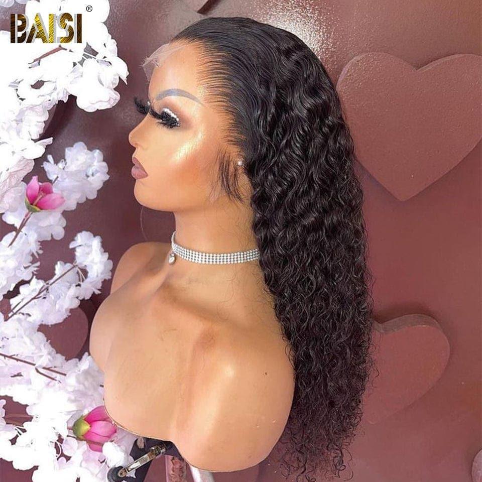 BAISI Achetez 2 perruques minimum au prix d'usine fournisseur en France TVA 0€ 48H arrivé 13x4 Lace Frontal Perruque deep wave En 100% Cheveux Humains (Pas Besoins De Code)