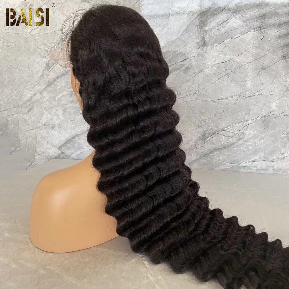 BAISI Peruca Longa Deep Wave Personalizada 250% Densidade 40 Polegadas