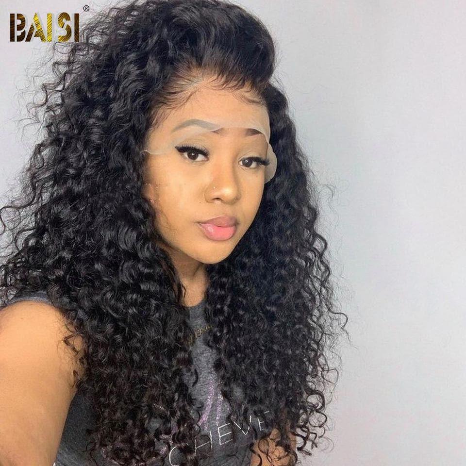 BAISI Bouclé Deep Wave 13x4 Densité 250% avec frontale Perruque de luxe haute de gamme plus de 10 ans d' utilisation