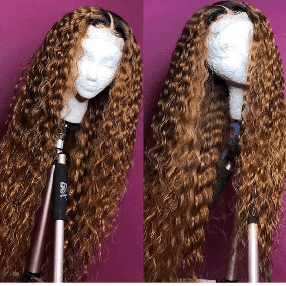 BAISI Perruque En Cheveux Humains Ondulée Deep Wave Couleur 1B30# Avec Racines Sombres Cheveux Du Bébé Pre Plucked
