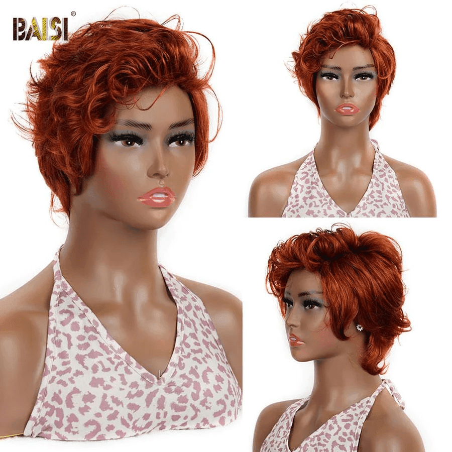 BAISI Achetez 2 perruques minimum au prix d'usine fournisseur Petit Perruque Monica ou 2x6 lace Lisse DE luxe 8 Pouces en 100% Vrais Cheveux Humains (Pas Besoins De Code)