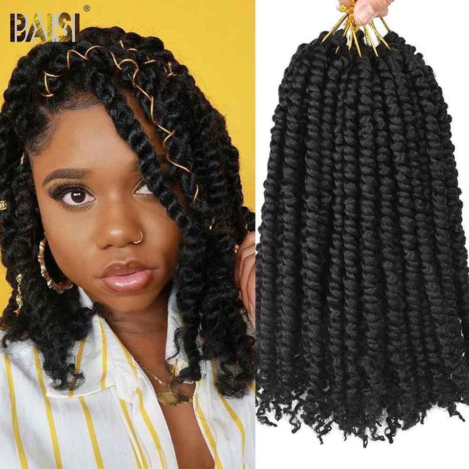 BAISI Bomb Twist Braid Natte Cheveux Crochet En 100% Cheveux Synthétique