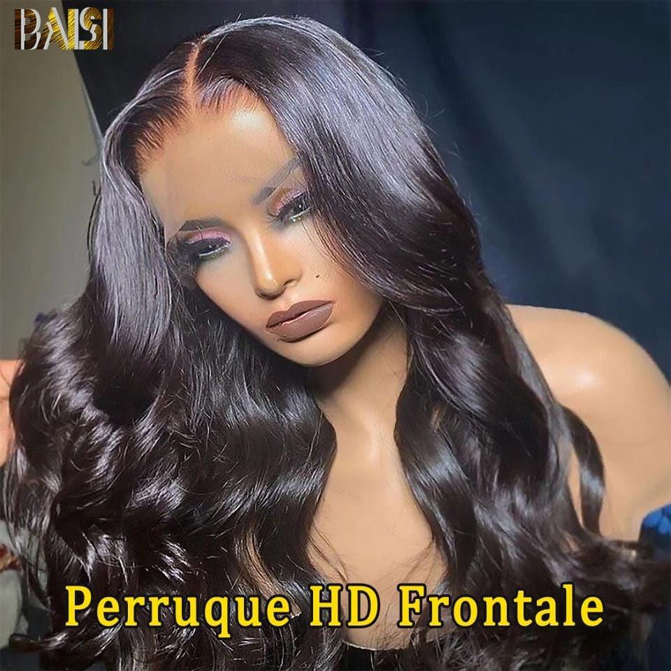 BAISI HD Lace Frontal Perruque Body Wave en Cheveux Humains Avec Les Baby Hair Trop Naturelle