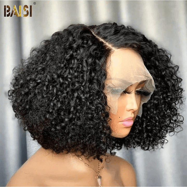 BAISI Parrucche 13X4 lace frontal 20 pollici con treccia 109€ o T PART LACE KINKY CURLY 100% UMANI MARRONE NERO B
