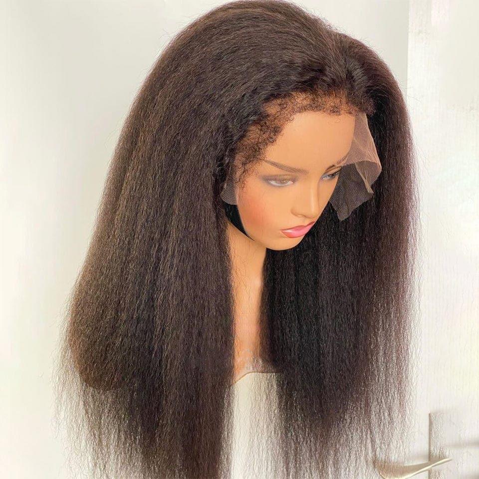 BAISI Achetez 2 perruques minimum au prix d'usine fournisseur 13X4 HD lace frontal perruque kinky straight en haut de gamme avec les Baby Hair naturel en 100% vrais cheveux humains ( pas besoin de code)