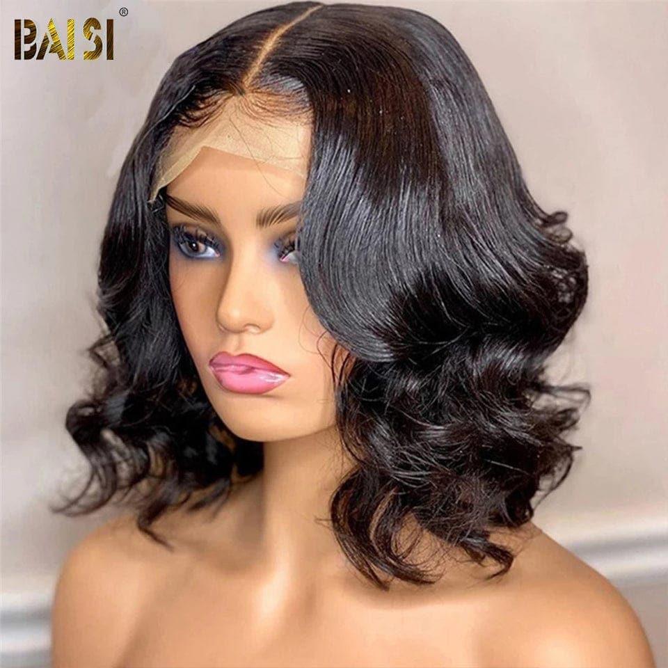 BAISI Achetez 2 perruques minimum au prix d'usine fournisseur 4x4 closure perruque bob Coupe carrée en 100% cheveux humains Natural wave ou T part afro curly wave 18 pouces 108€ (Pas Besoin de Code)