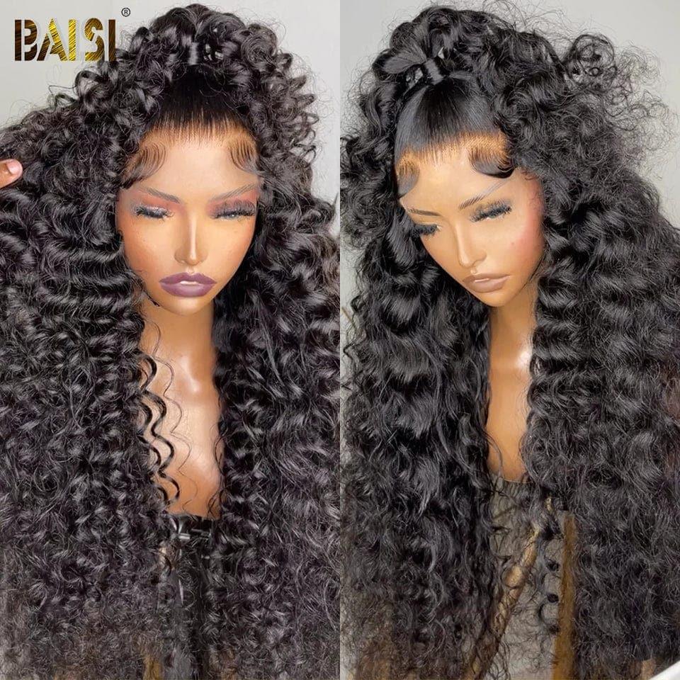BAISI 12A 13x4 Frontal Lace Perruque Bouclée Natural Wave En 100% Cheveux Humains