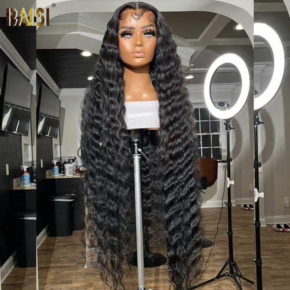BAISI Peruca Longa Deep Wave Personalizada 250% Densidade 40 Polegadas