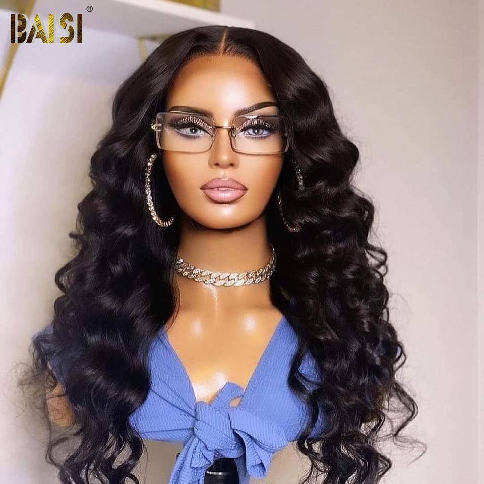 BAISI 12A 13x4 Frontal Lace Perruque Bouclée Natural Wave En 100% Cheveux Humains