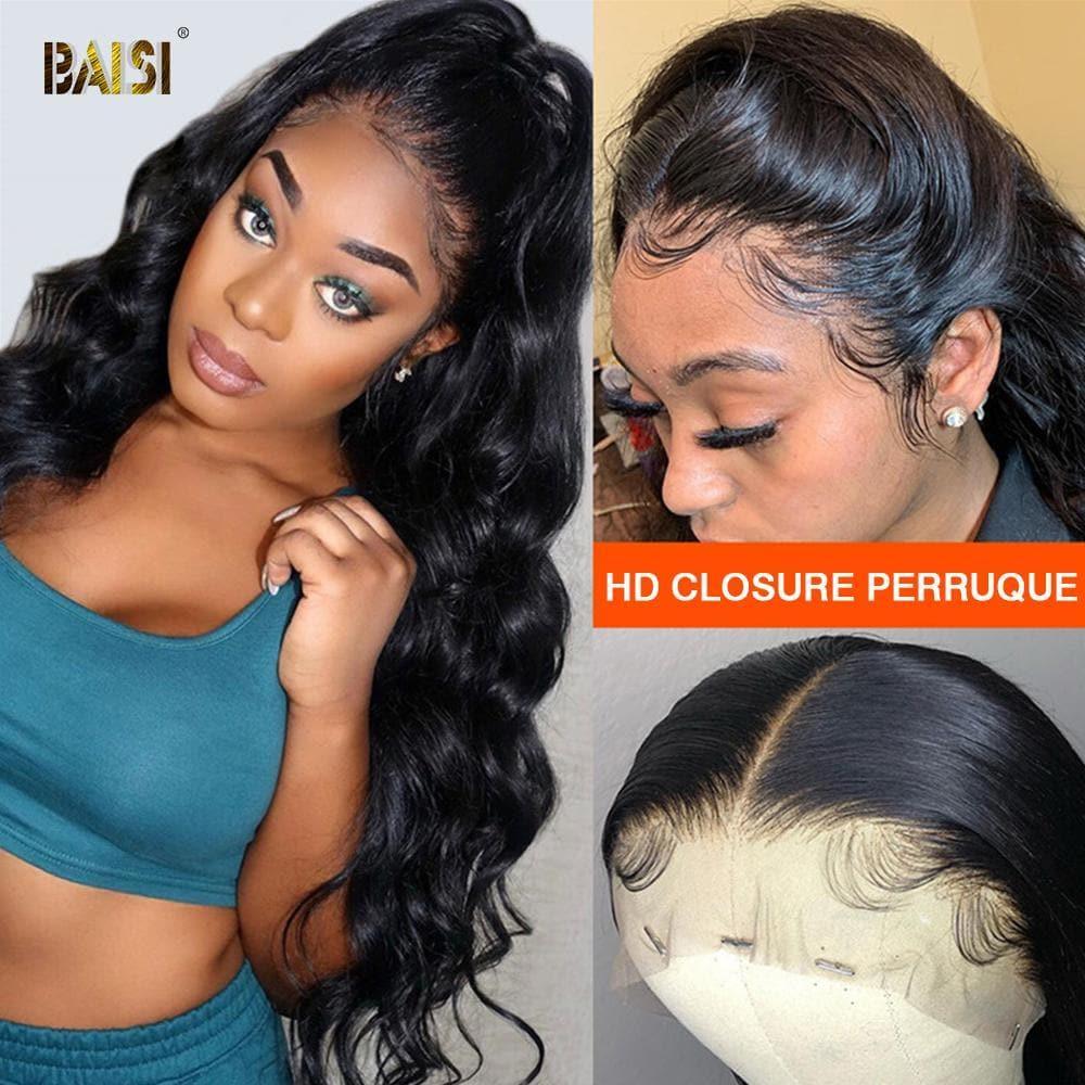 BAISI Peruca Closure 5*5 HD em Cabelo Humano
