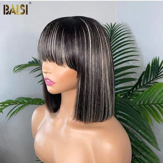 BAISI SANS LACE PERRUQUE BOB LISSE AVEC FRANGE NOIR 68€ ou COUPE CHINOISE NOIR MIX BLONDE#1BMIX#613 C