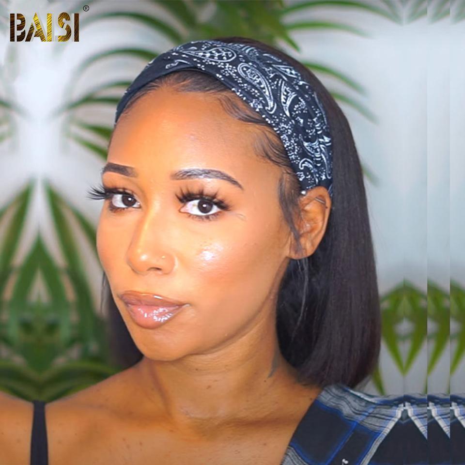 BAISI Perruque Bandeau Lisse Fabriquée A La Machine