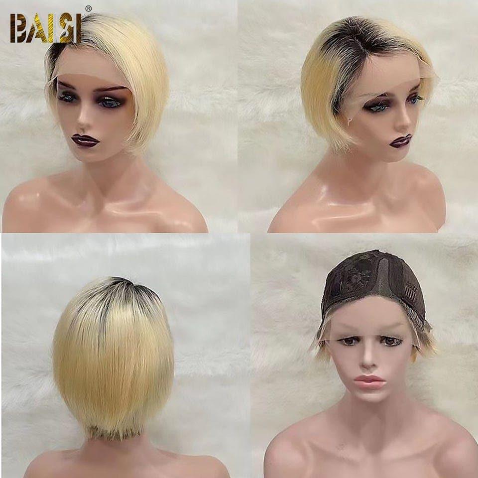 BAISI Achetez 2 perruques minimum au prix d'usine fournisseur Perruque Pixie En Couleur Variée en 100% Cheveux Humains en Mèche Indian Brésilien (Pas Besoin de Code)