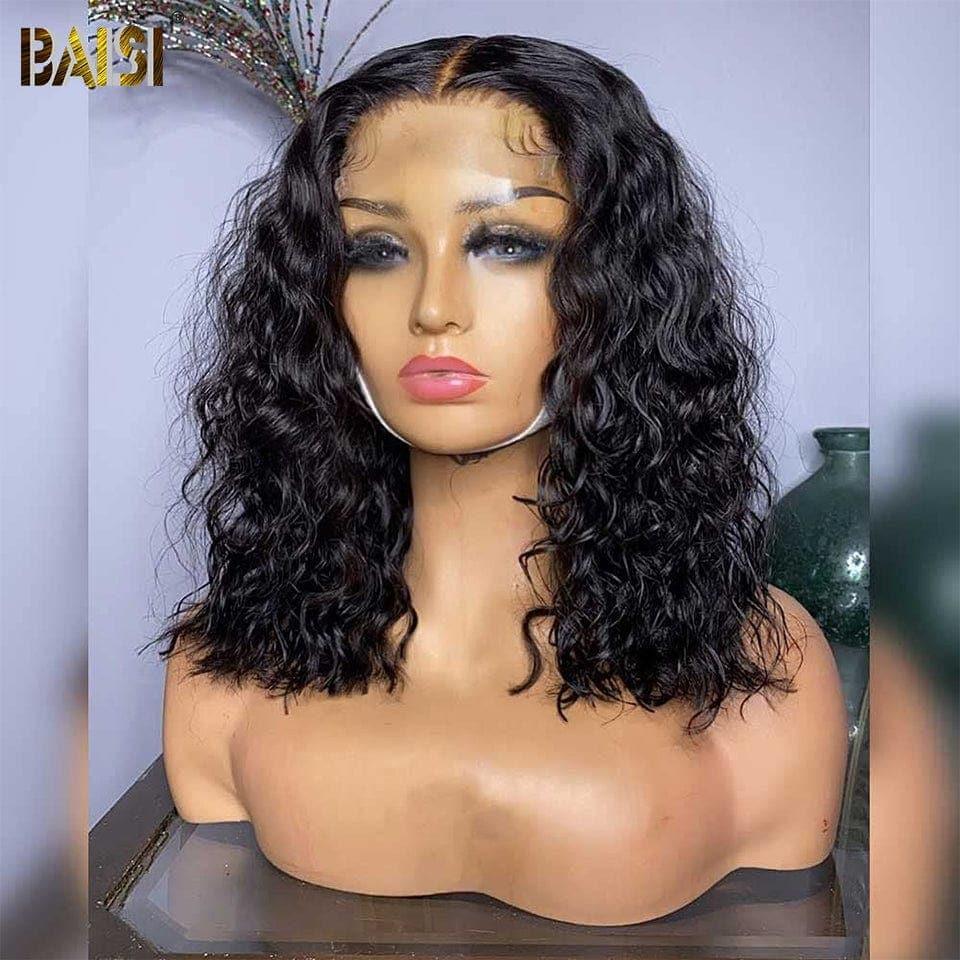 BAISI Achetez 2 perruques minimum au prix d'usine fournisseur en France TVA 0€ 48H arrivé 4x4 perruque bob Coupe carrée Water Wave Pré-plucked Pas Besoin de Colle en 100% Raw Hair Lace déjà couper (Pas Besoin de Code)