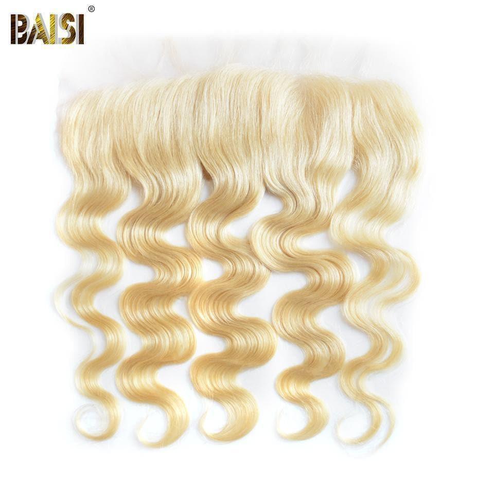 BAISI 10A 100% Cheveux Humains 613# Eurasiens Ondulés Body Wave Blondes Mèche En Lot Avec Frontal
