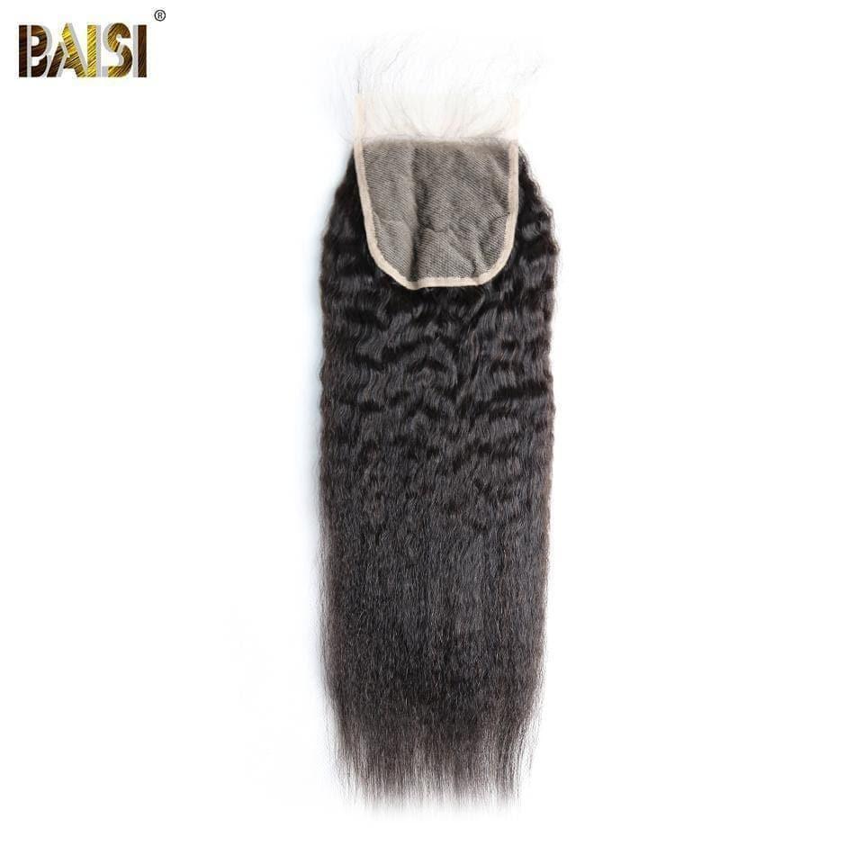 BAISI 10A Lace Closure 4x4 En 100% Cheveux Vierges Kinky Straight