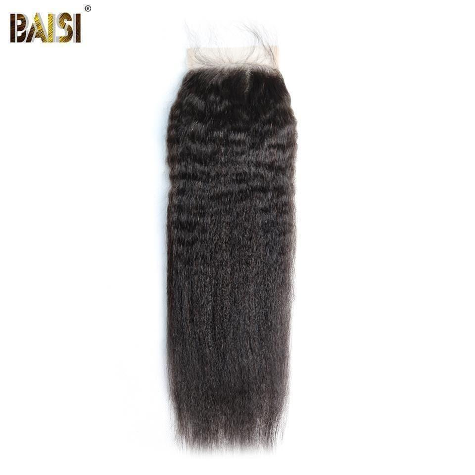 BAISI 10A Lace Closure 4x4 En 100% Cheveux Vierges Kinky Straight