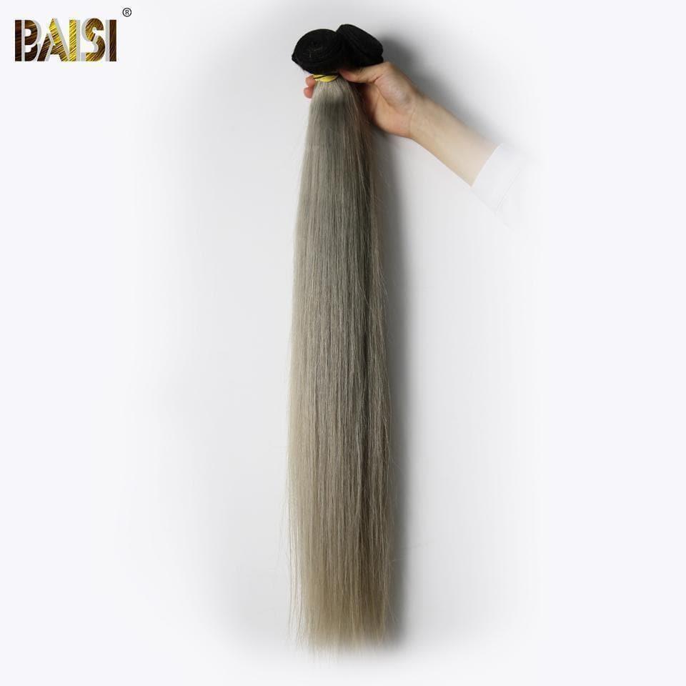 BAISI 12A Tissage Mèche 1B/GREY En 100% Cheveux Humains Lisse