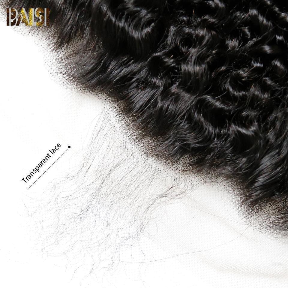 BAISI 10A Lace Frontal Curly Frisés-crépus 13*4/13*6 Dentelle Transparente