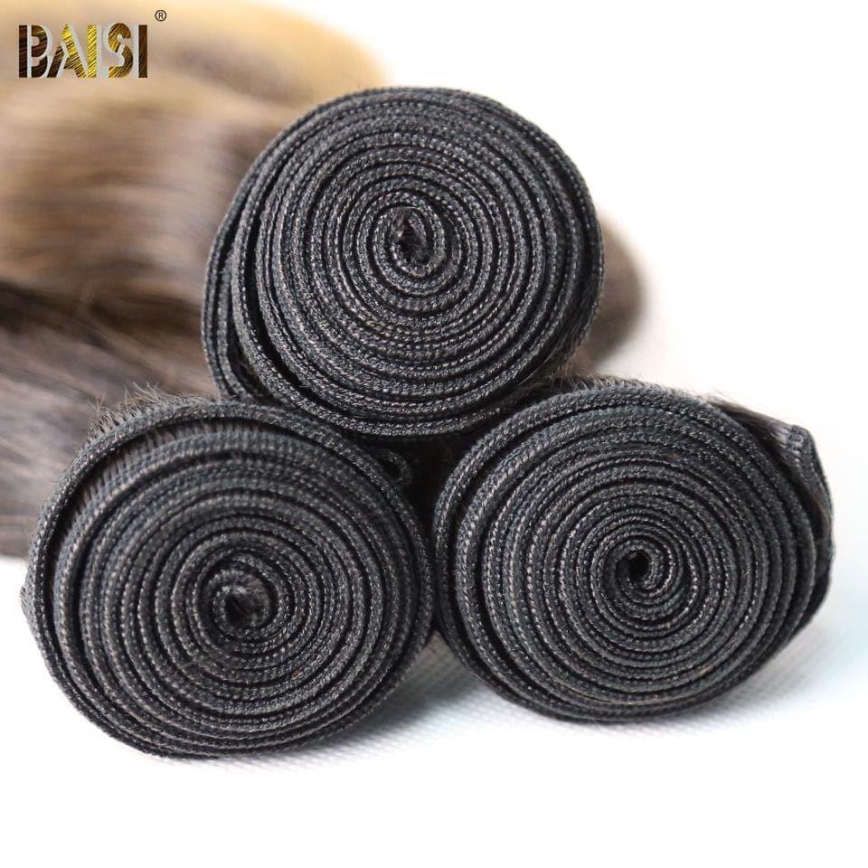 BAISI 12A Tissage Mèche 1b/4#/27# En 100% Cheveux Humains Body Wave