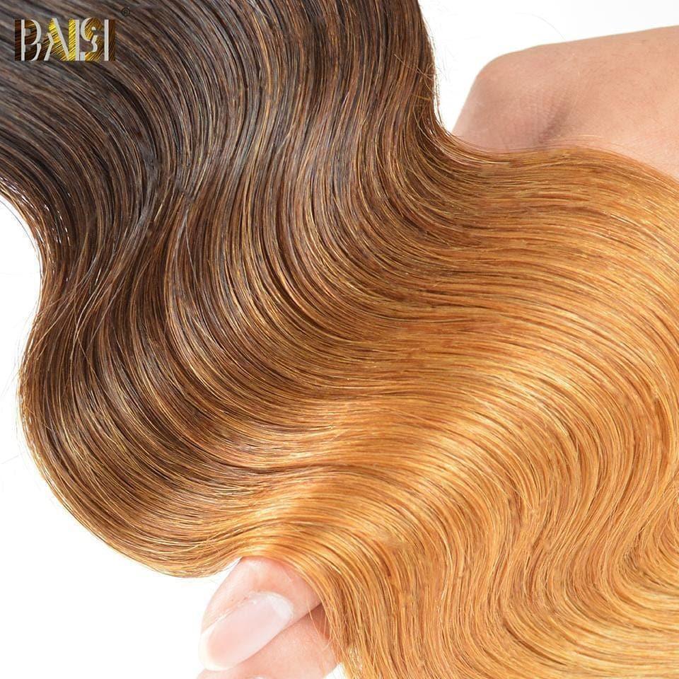 BAISI 12A Tissage Mèche 1b/4#/27# En 100% Cheveux Humains Body Wave