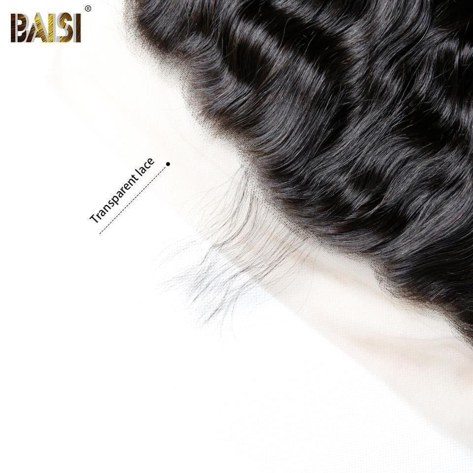 BAISI 10A Lace Frontal Water Wave Ondulé 13*4/13*6 ,Dentelle Brune/Dentelle Transparente