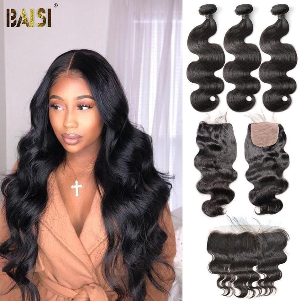 BAISI 10A Tissage Avec Closure/Frontal En Grand Solde Body Wave