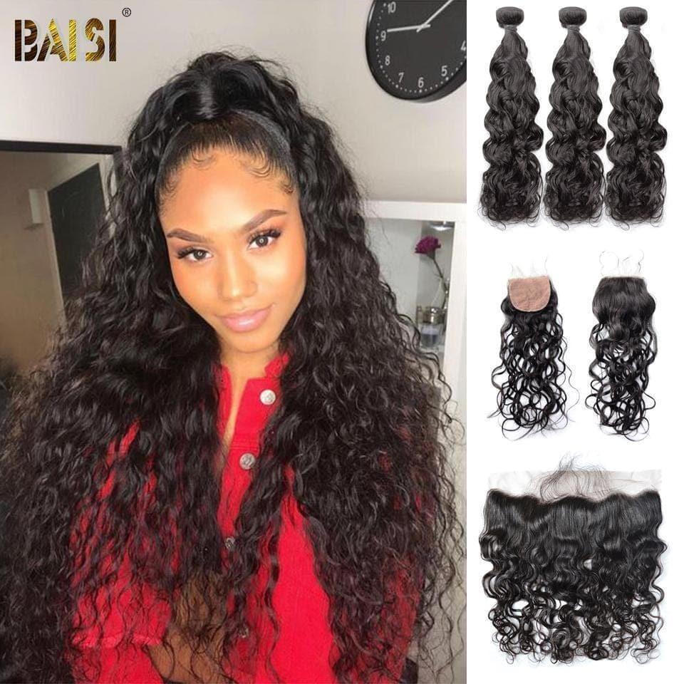 BAISI 10A Tissage Avec Closure/Frontal En Grand Solde Water Wave