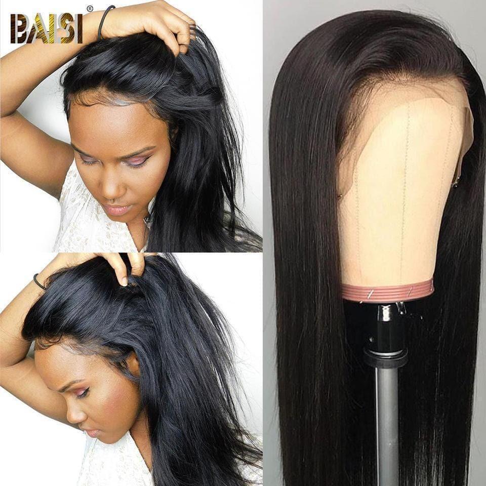 BAISI Bouclé Lisse 13x4 Densité 250% avec frontale Perruque de luxe haute de gamme plus de 10 ans d' utilisation Full Lace Perruques