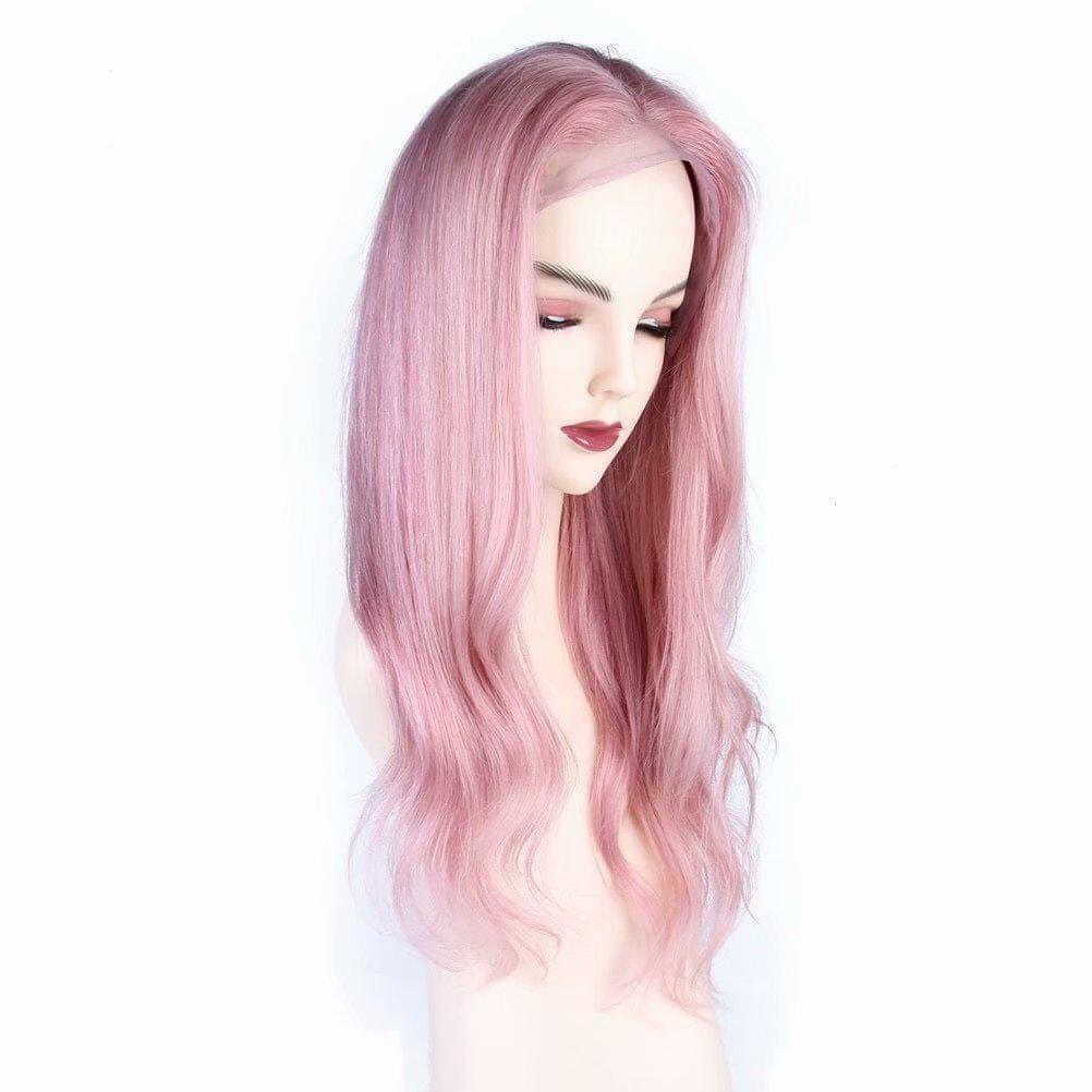 BAISI Perruque Rose Perruque Personnalisée Ondulée Body Wave De Haute Qualité Cheveux Humains